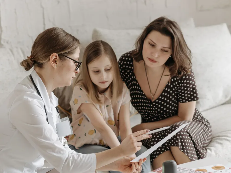 Discussing the care plan with a family